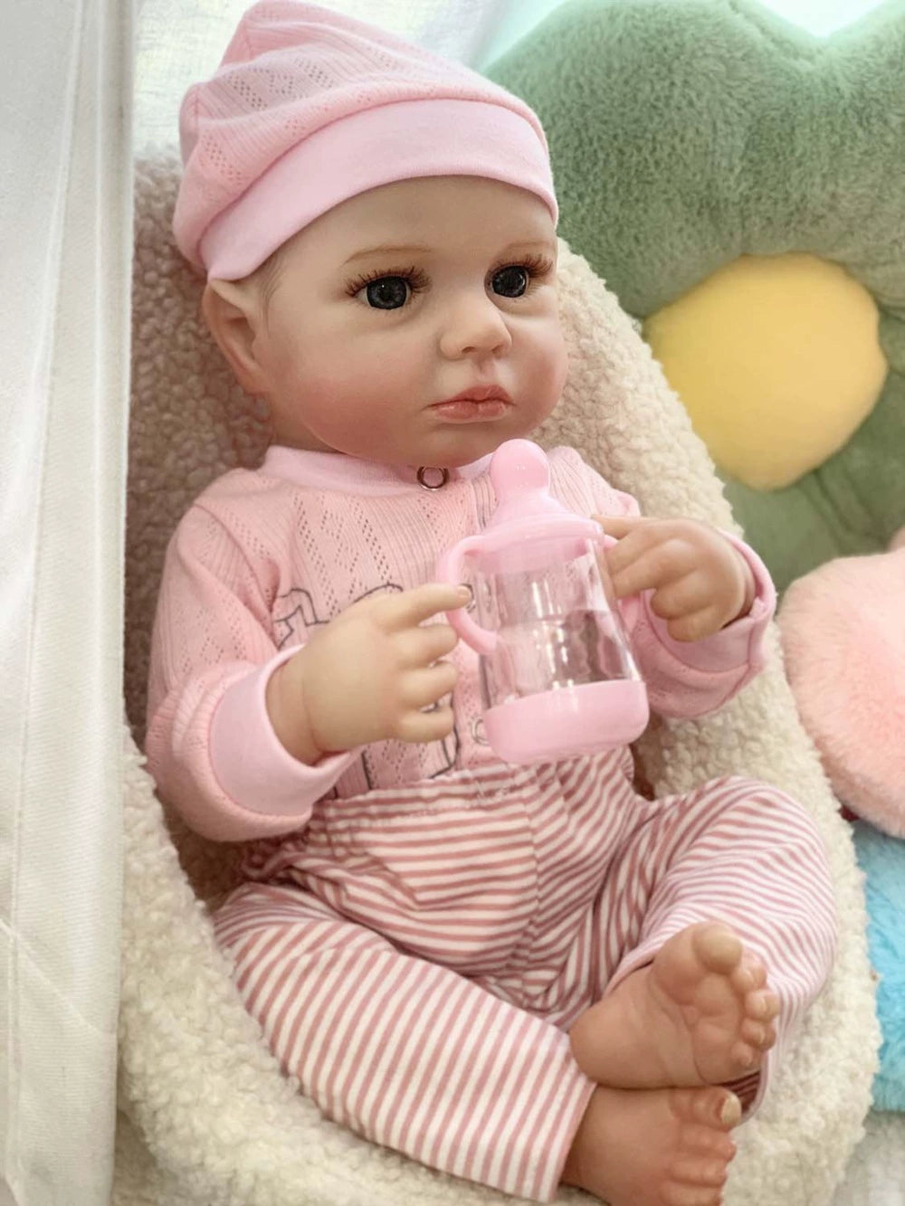 19 inch Reborn Doll Realistic Weighted Baby Doll Soft Vinyl Hollow/Solid Body Lifelike Reborn Toy