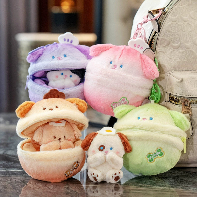 Christmas Surprise Egg Keychain - 10cm Mini Animal in Egg Plush Toy, Easter & Xmas Stocking Stuffer Gift