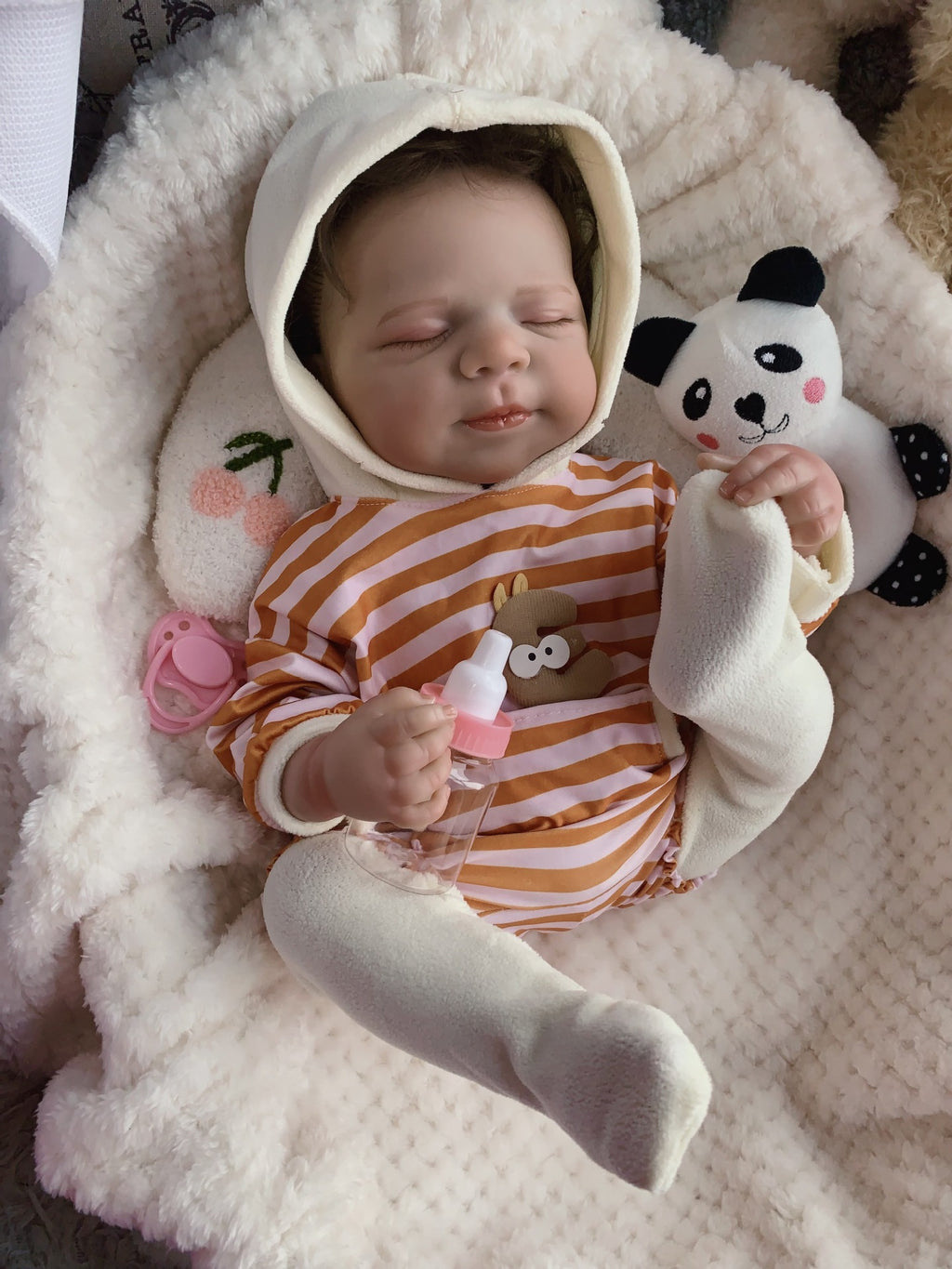 18-inch children's comfort doll, full body soft rubber simulation baby toy, soft vinyl reborn doll