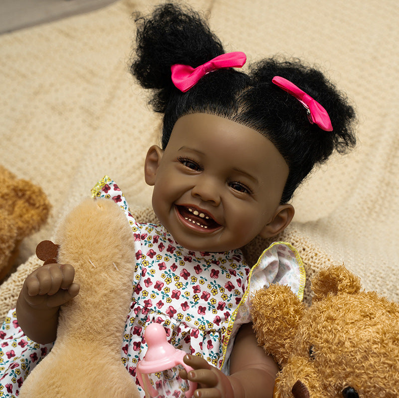 24-inch Exclusive Companion | Black Girl Simulated Rebirth Doll, a Heartwarming and Healing Gift