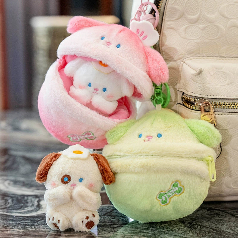 Christmas Surprise Egg Keychain - 10cm Mini Animal in Egg Plush Toy, Easter & Xmas Stocking Stuffer Gift