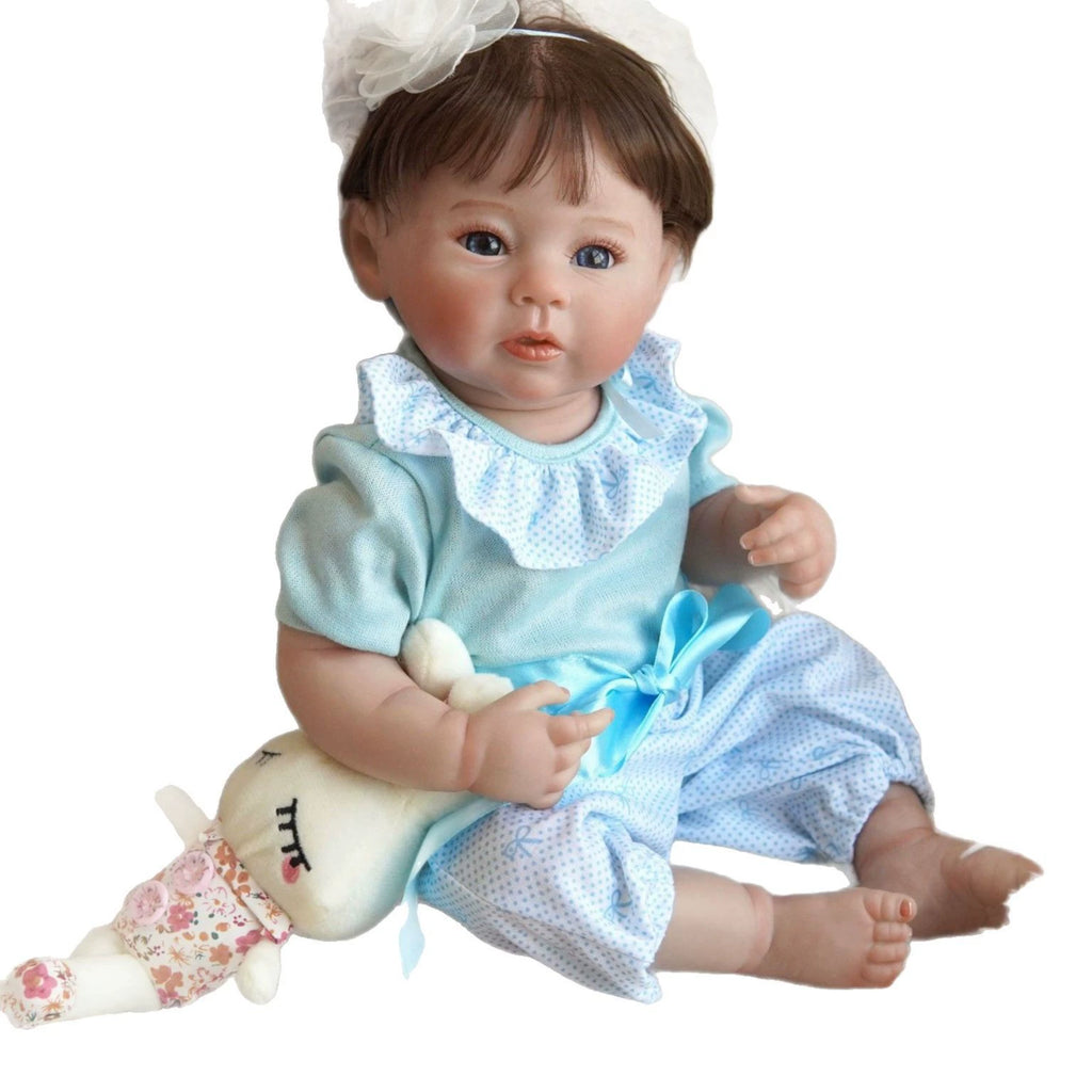 20-inch Raven reborn doll, full-body simulation baby, 50cm vinyl doll, Christmas and New Year gift, simulation doll, girl's birthday gift