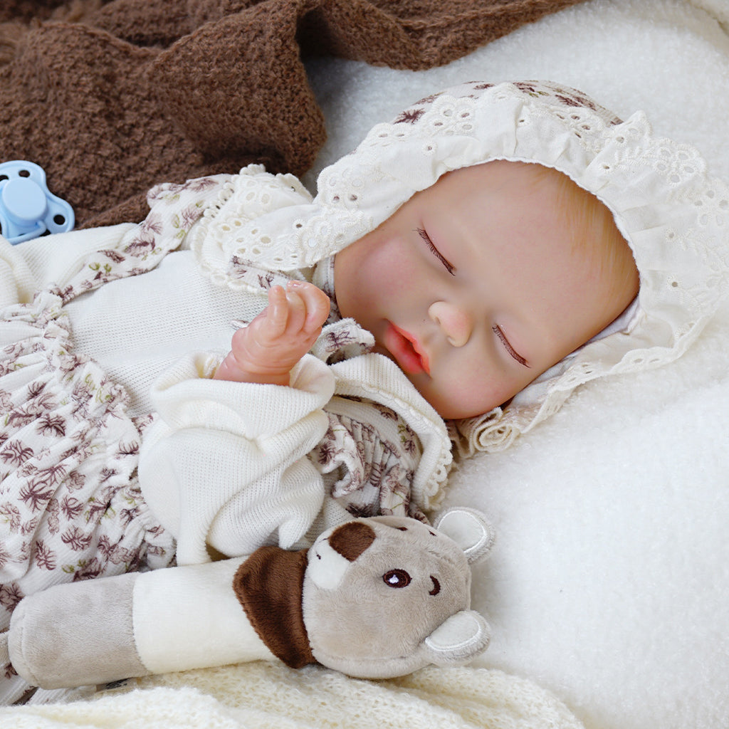 New 43cm soft rubber newborn doll, simulation baby newborn girl, dressable reborn doll, soft touch toy gift