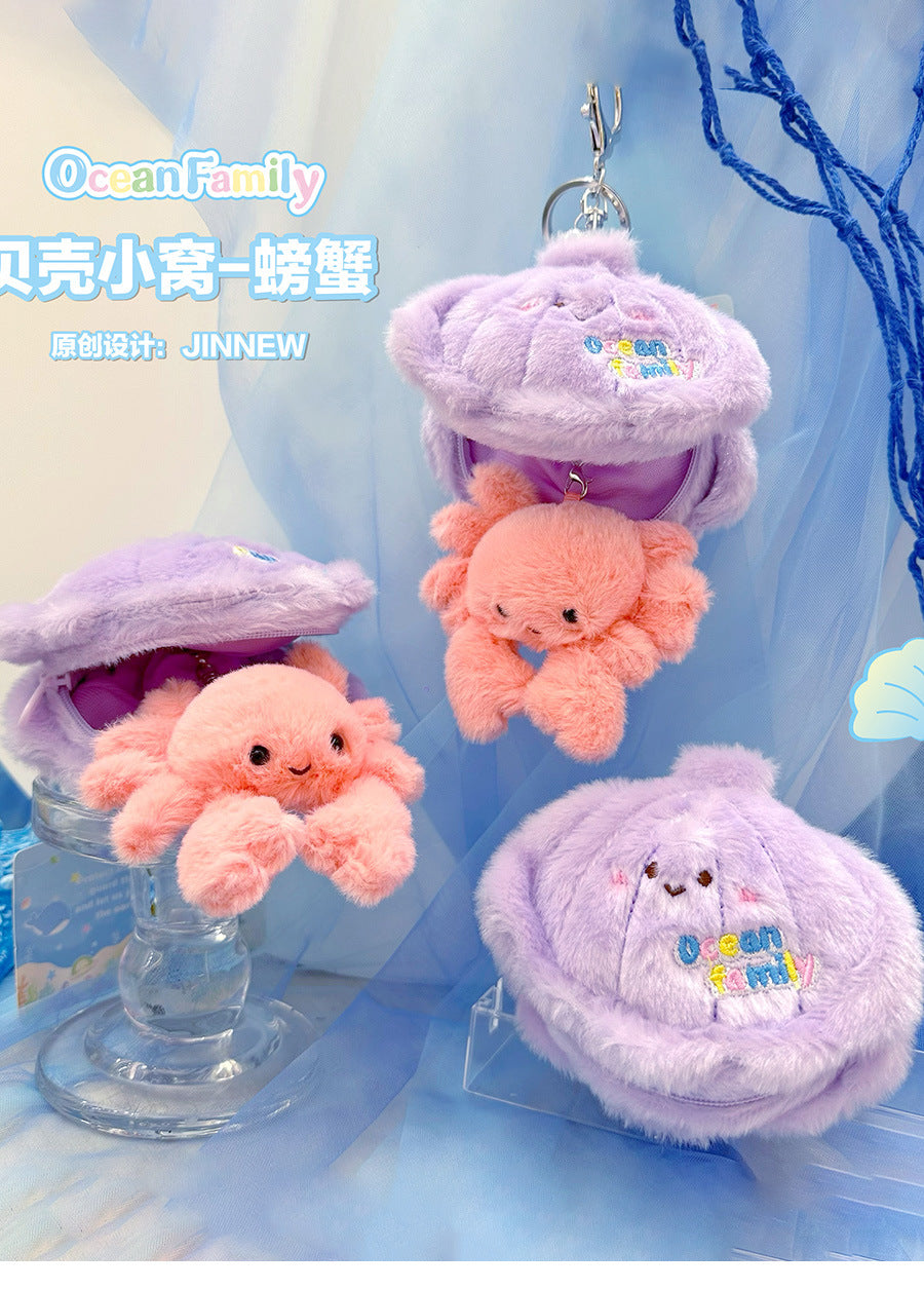 Magical Seashell Keychain - Open to Reveal a Secret Sea Creature Inside, Ocean Family Surprise Toy