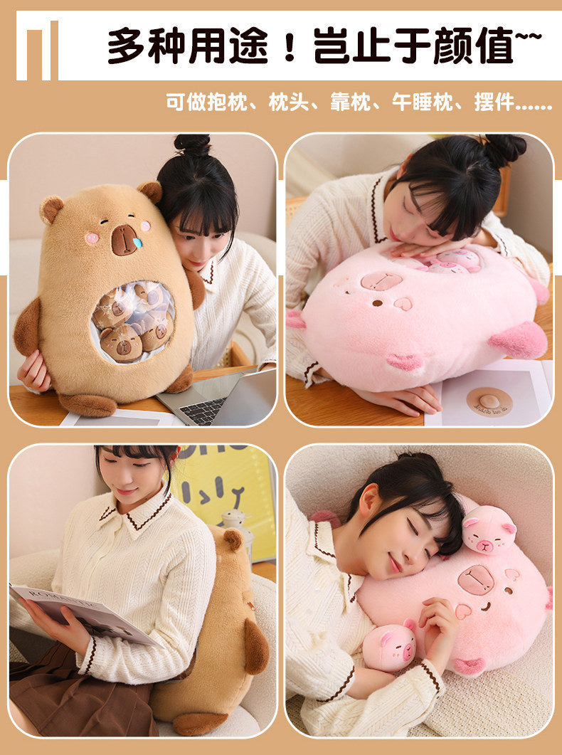Unzip a Whole Squad of Chill! The Capybara Surprise Plush Bag40*45cm