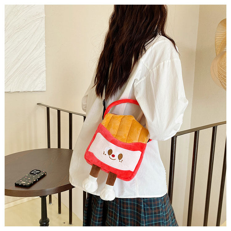 Too cute! Hamburger, French Fries, and Coke Plush Bag | Soft and cute shoulder bag for girls | Custom orders available at competitive prices