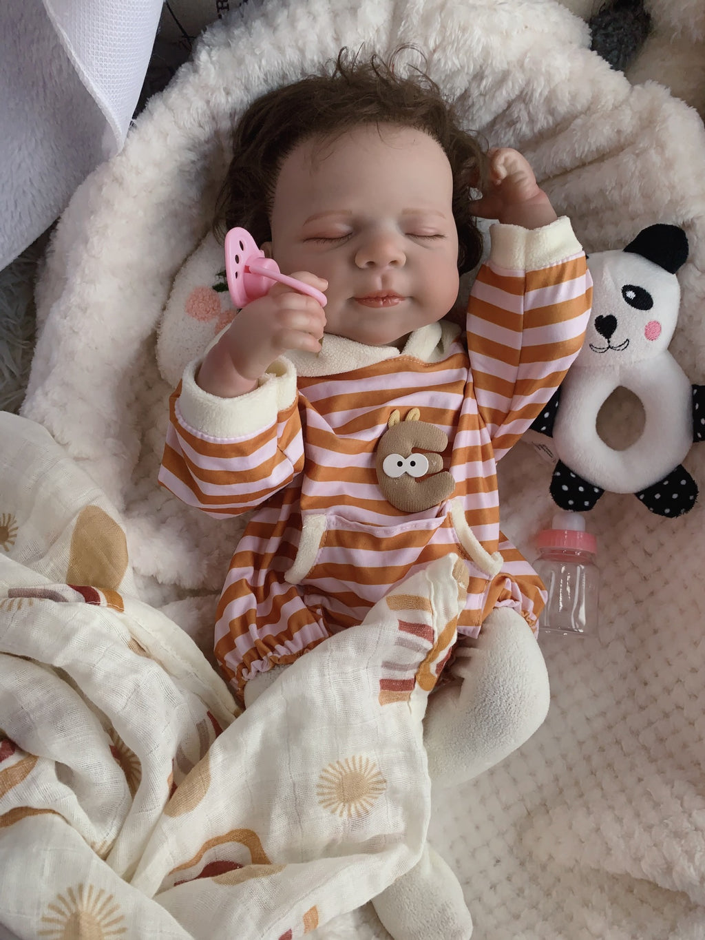 18-inch children's comfort doll, full body soft rubber simulation baby toy, soft vinyl reborn doll