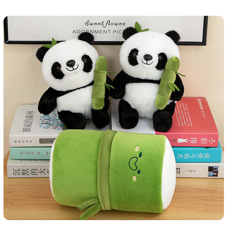 Christmas Panda in Bamboo Plush - Adorable Panda Doll Cuddle Pillow, Unique Stocking Stuffer Gift