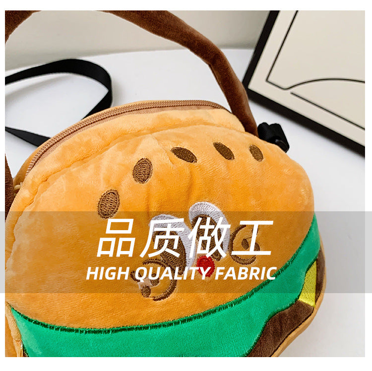 Too cute! Hamburger, French Fries, and Coke Plush Bag | Soft and cute shoulder bag for girls | Custom orders available at competitive prices