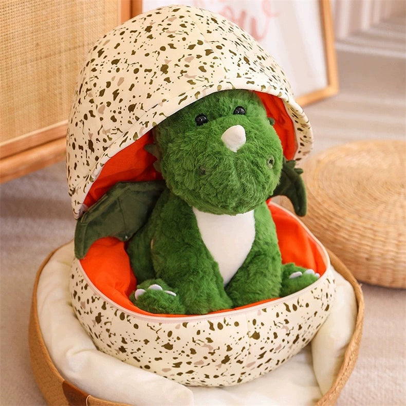 [Dinosaur Egg with Wings] Hatchable Ugly Cute Plush Toy Children's Soothing Sleeping Pillow 20/35cm Dual Size Optional Creative Children's Birthday Gift