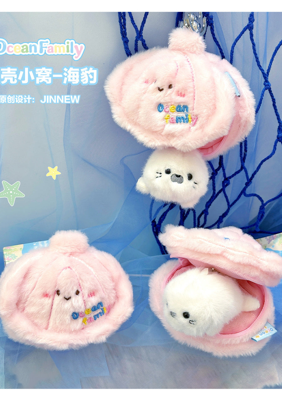 Magical Seashell Keychain - Open to Reveal a Secret Sea Creature Inside, Ocean Family Surprise Toy