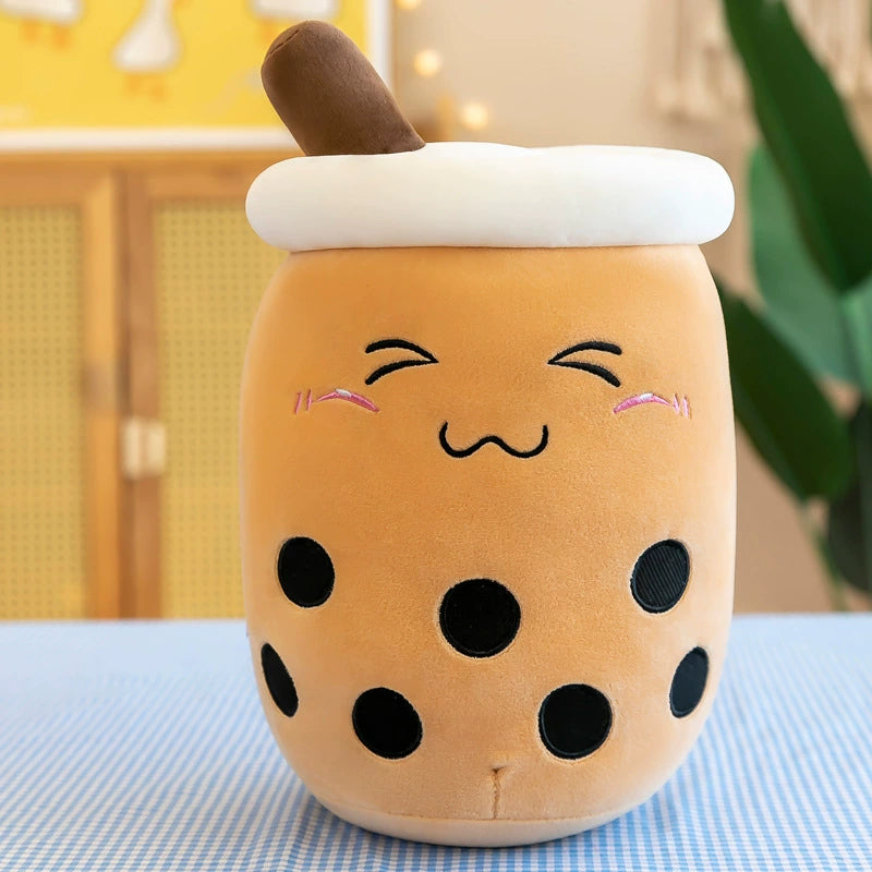 Boba Milk Tea Plushie Cup - Sip & Cuddle Huggable Pillow, Cute Squishy Toy for Girls & Kids