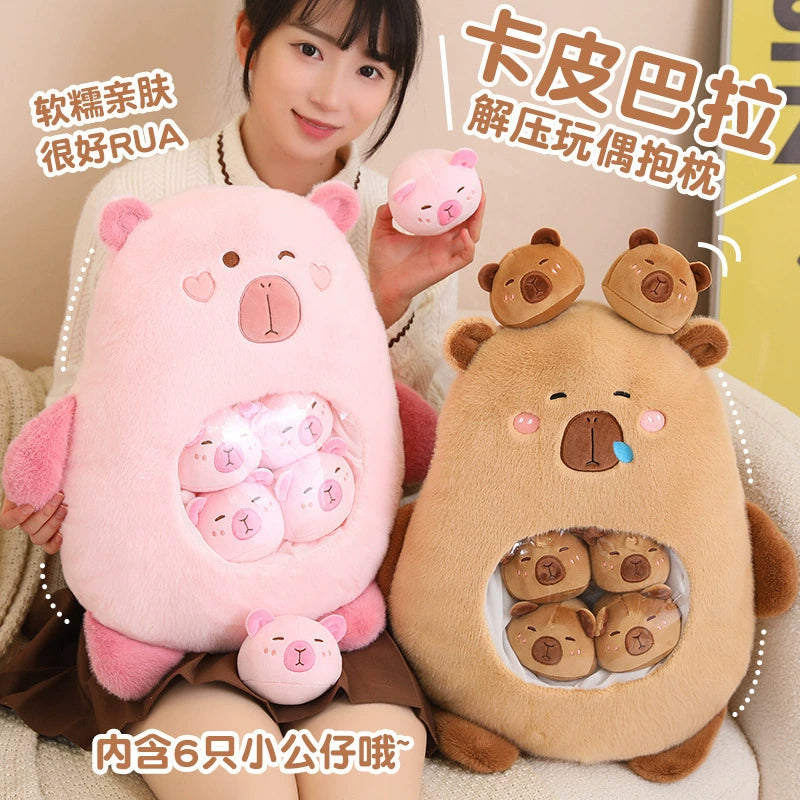 Unzip a Whole Squad of Chill! The Capybara Surprise Plush Bag40*45cm