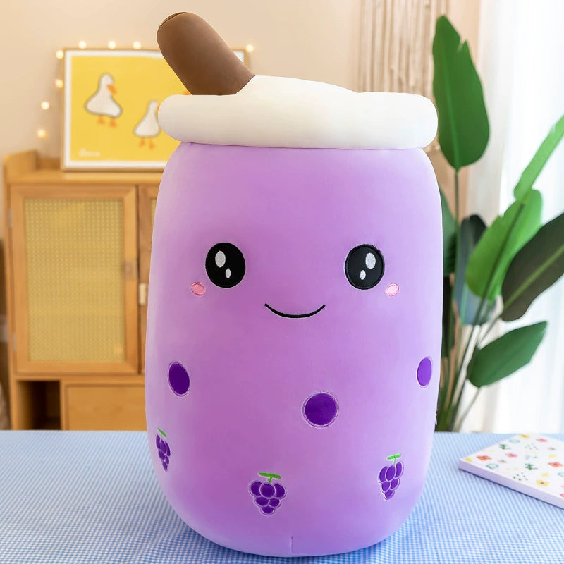 Boba Milk Tea Plushie Cup - Sip & Cuddle Huggable Pillow, Cute Squishy Toy for Girls & Kids