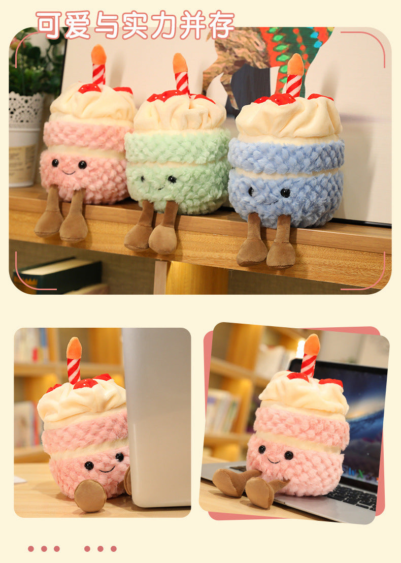 Fun cartoon cake doll children's birthday gift plush toy creative cake fun birthday gift