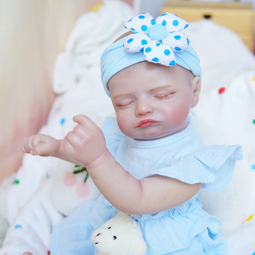 18inch Realistic Reborn Doll Full Silicone Body Handmade Soft Vinyl Baby Girl Doll High Definition Painting