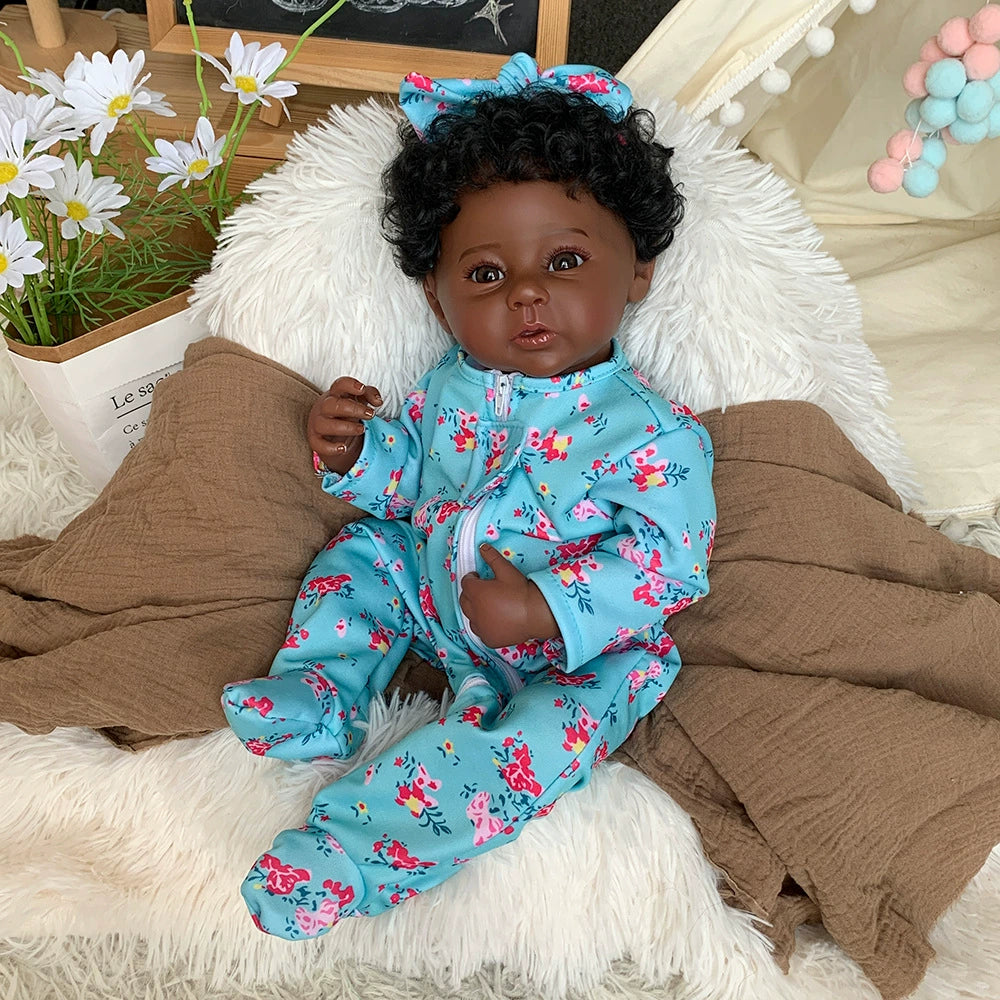Meet Our Beautiful 18" Black Reborn Baby Doll | Ultra-Realistic & Huggable
