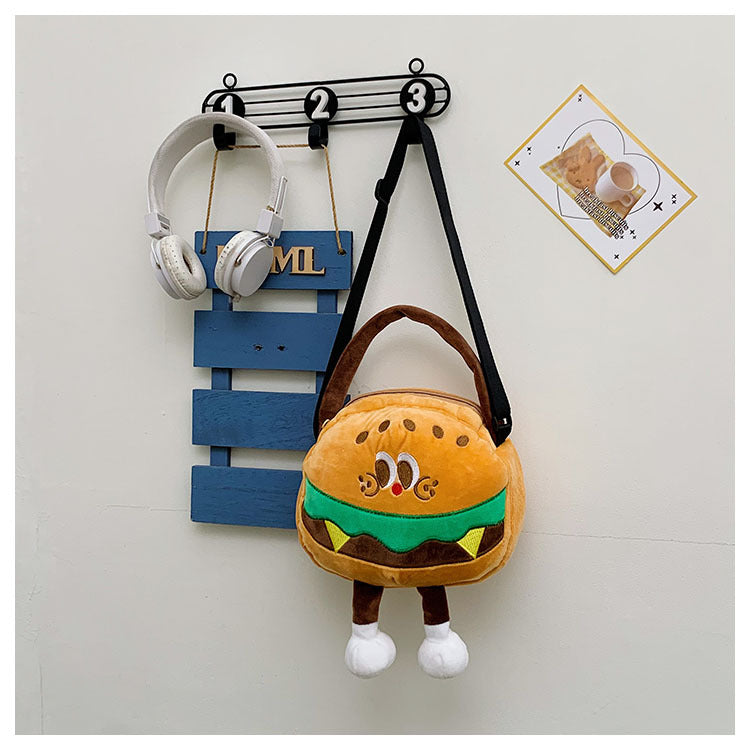 Too cute! Hamburger, French Fries, and Coke Plush Bag | Soft and cute shoulder bag for girls | Custom orders available at competitive prices