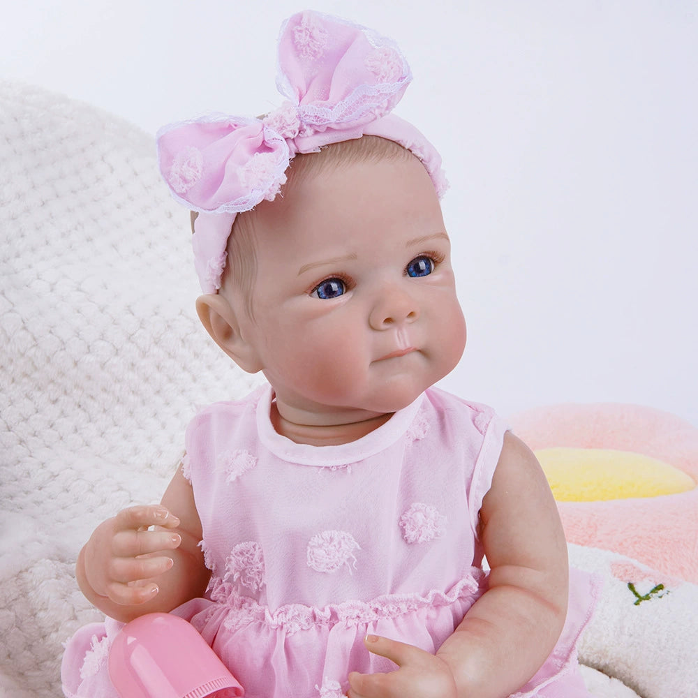 3D High Color Skin Color Simulation Baby Reborn Doll (18 inches/46cm) Advanced Painting