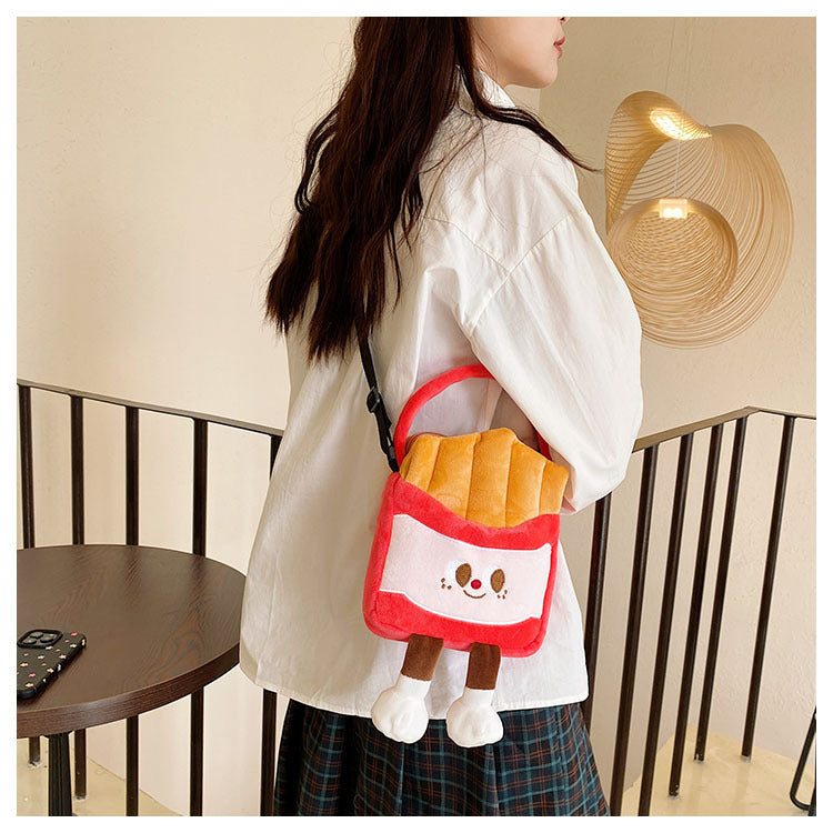 Too cute! Hamburger, French Fries, and Coke Plush Bag | Soft and cute shoulder bag for girls | Custom orders available at competitive prices