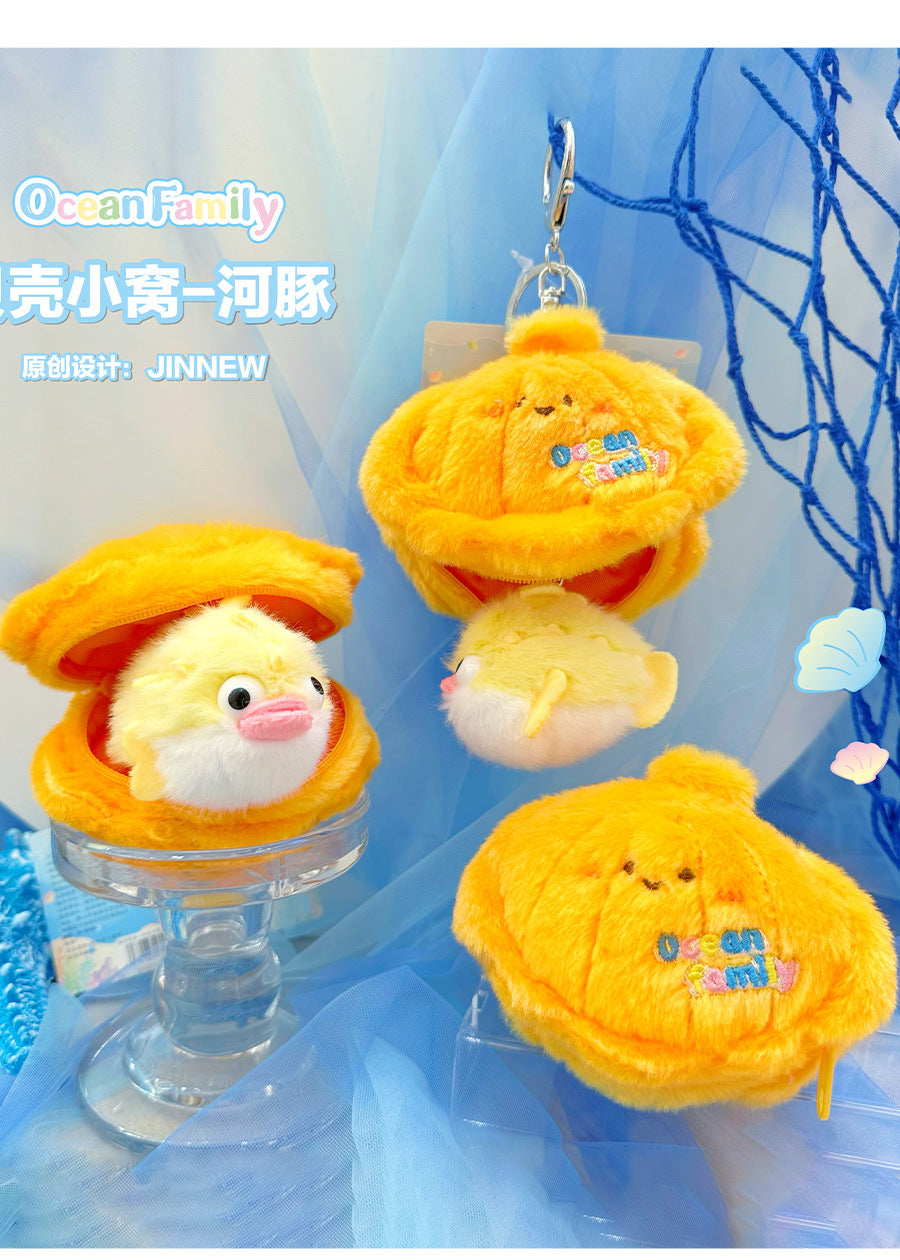 Magical Seashell Keychain - Open to Reveal a Secret Sea Creature Inside, Ocean Family Surprise Toy