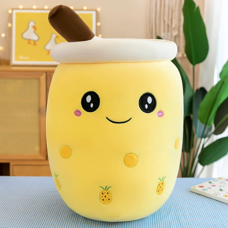 Boba Milk Tea Plushie Cup - Sip & Cuddle Huggable Pillow, Cute Squishy Toy for Girls & Kids