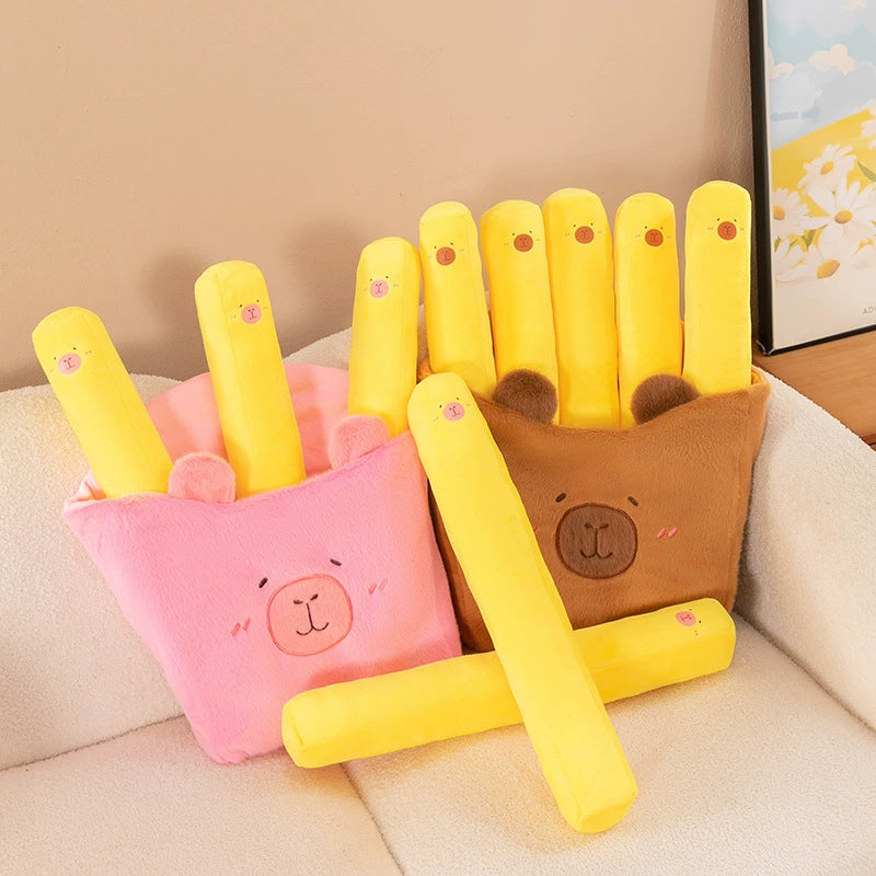 Fry-bara Plush Toy - French Fry Pouch with Goofy Capybara, Hilarious Couch Companion & Gift