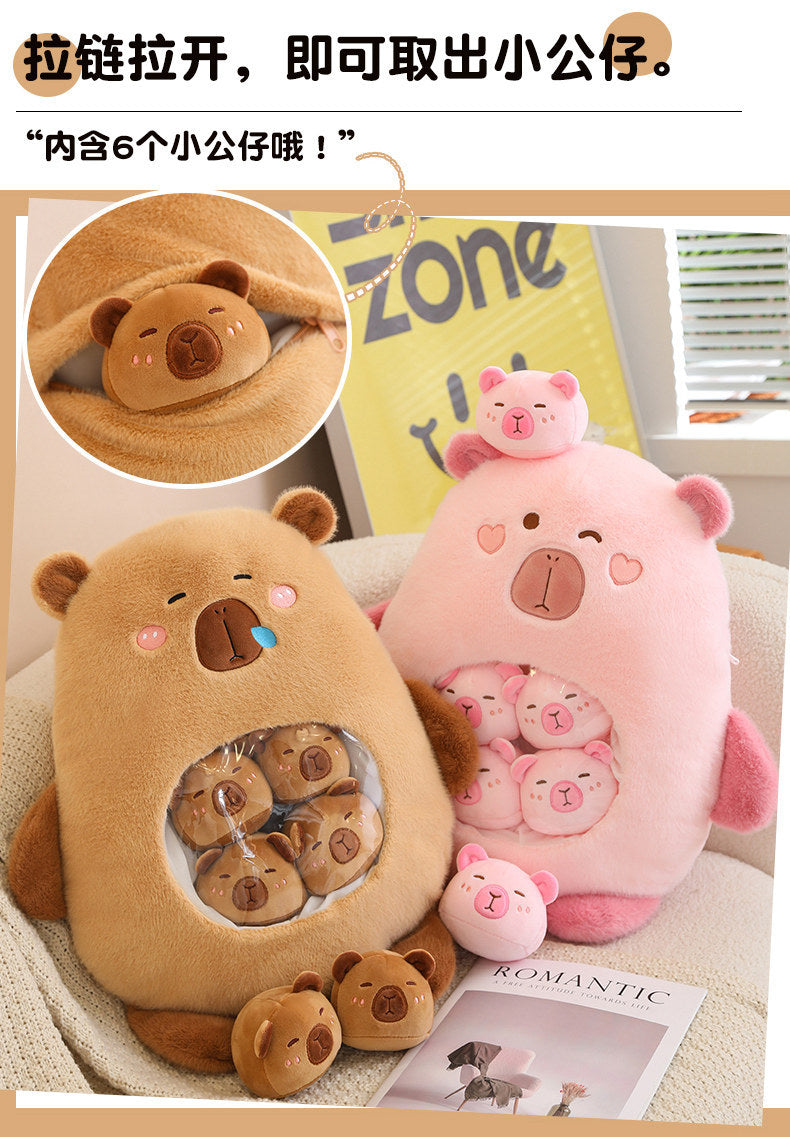 Unzip a Whole Squad of Chill! The Capybara Surprise Plush Bag40*45cm