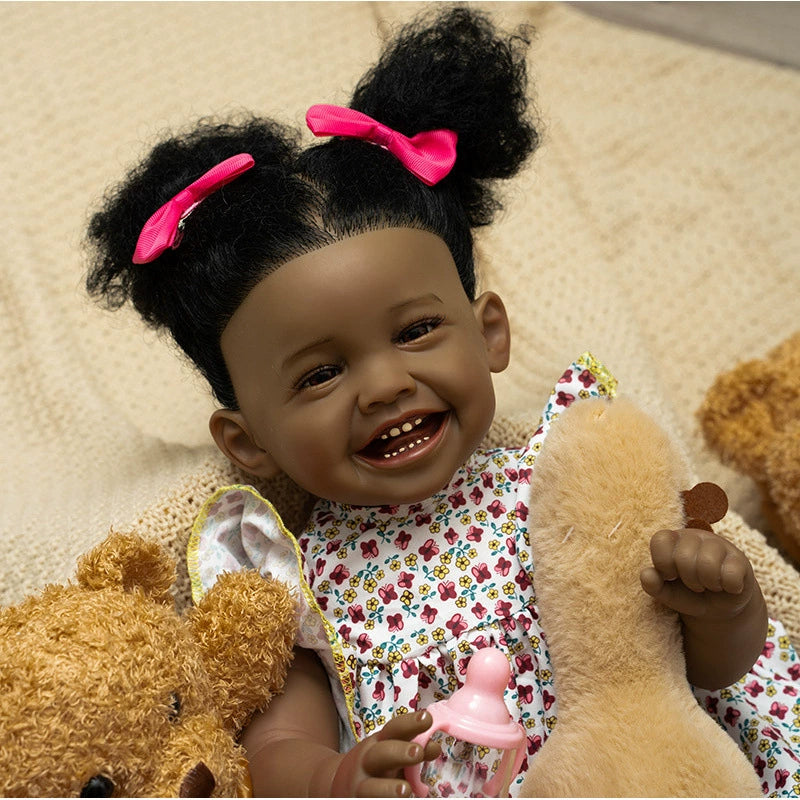 24-inch Exclusive Companion | Black Girl Simulated Rebirth Doll, a Heartwarming and Healing Gift