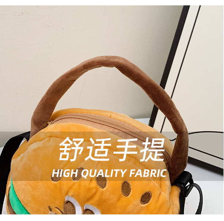 Too cute! Hamburger, French Fries, and Coke Plush Bag | Soft and cute shoulder bag for girls | Custom orders available at competitive prices