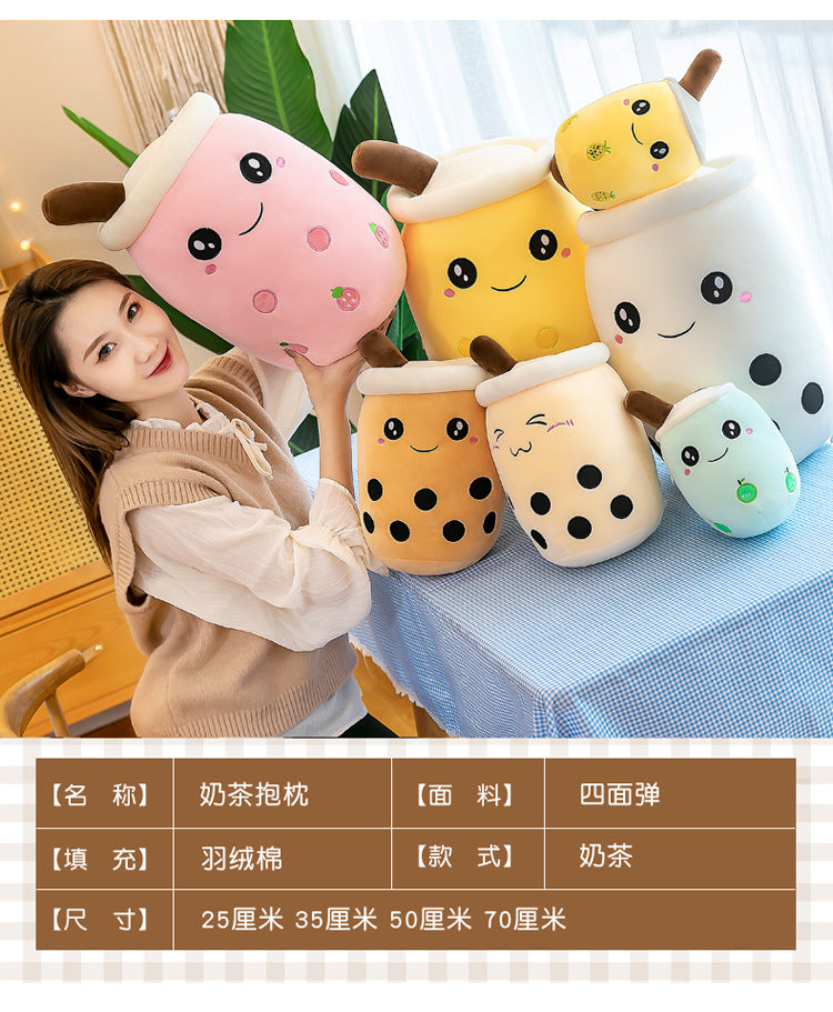 Boba Milk Tea Plushie Cup - Sip & Cuddle Huggable Pillow, Cute Squishy Toy for Girls & Kids