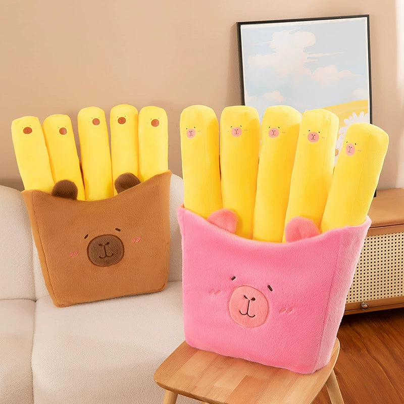 Fry-bara Plush Toy - French Fry Pouch with Goofy Capybara, Hilarious Couch Companion & Gift