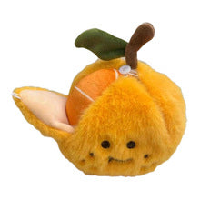 Peelable Orange Plush Keychain - Sensory Fidget Toy with Bead Chain, Cute Desk Decor & Gift