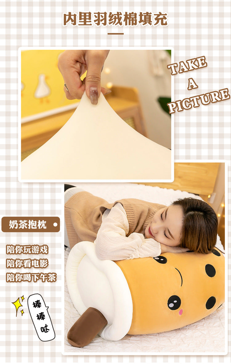 Boba Milk Tea Plushie Cup - Sip & Cuddle Huggable Pillow, Cute Squishy Toy for Girls & Kids