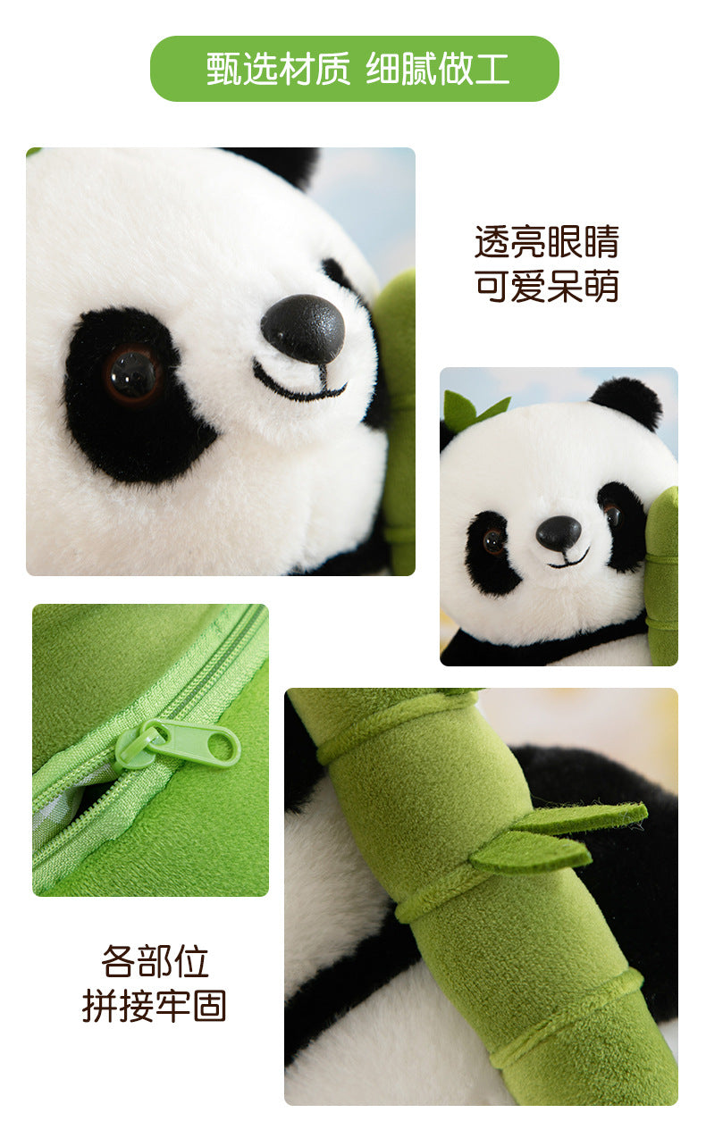 Christmas Panda in Bamboo Plush - Adorable Panda Doll Cuddle Pillow, Unique Stocking Stuffer Gift