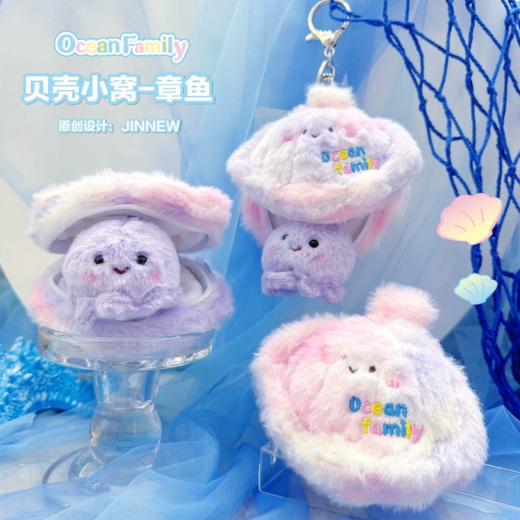 Magical Seashell Keychain - Open to Reveal a Secret Sea Creature Inside, Ocean Family Surprise Toy