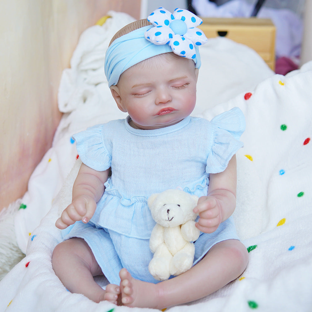 18inch Realistic Reborn Doll Full Silicone Body Handmade Soft Vinyl Baby Girl Doll High Definition Painting