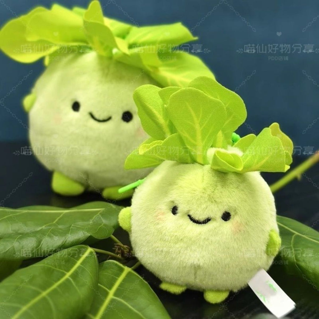 Christmas stocking surprise! Cute kohlrabi plush keychain | Cute radish backpack charm | Customizable holiday gifts