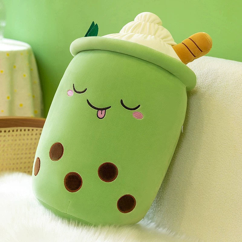 Boba Milk Tea Plushie Cup - Sip & Cuddle Huggable Pillow, Cute Squishy Toy for Girls & Kids