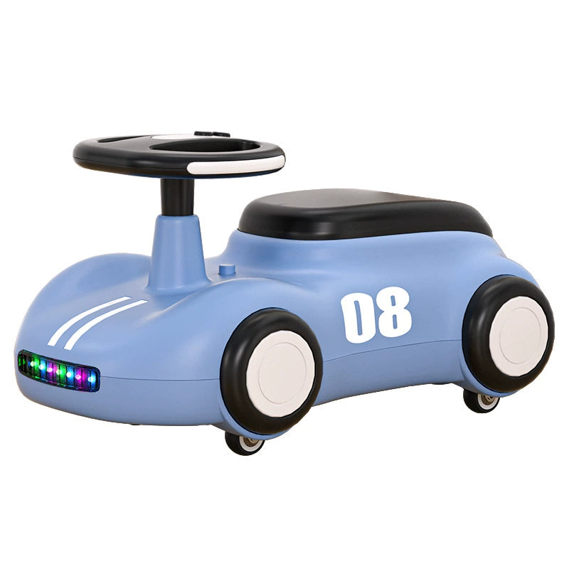 Music and Lights Sliding Car, Baby Scooter Toy Car, 1-3 Years Old, Quiet Universal Wheel, Indoor Use, Eco-Friendly PP Material, Car Shape, Great Birthday Gift for Boys and Girls