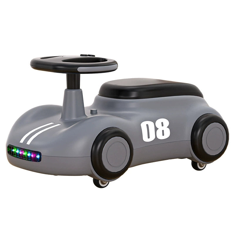 Music and Lights Sliding Car, Baby Scooter Toy Car, 1-3 Years Old, Quiet Universal Wheel, Indoor Use, Eco-Friendly PP Material, Car Shape, Great Birthday Gift for Boys and Girls