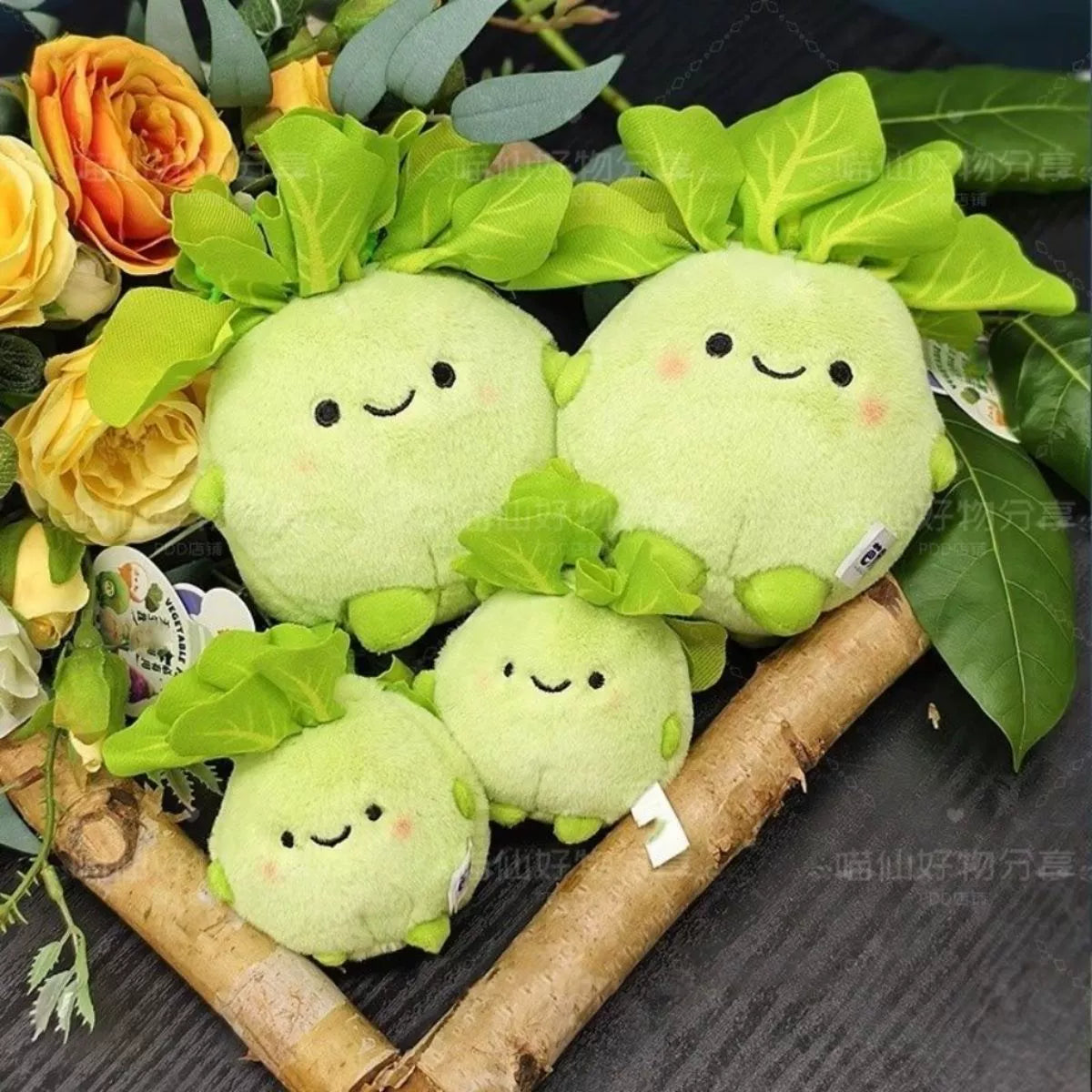 Christmas stocking surprise! Cute kohlrabi plush keychain | Cute radish backpack charm | Customizable holiday gifts