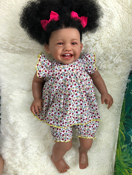 24-inch Exclusive Companion | Black Girl Simulated Rebirth Doll, a Heartwarming and Healing Gift