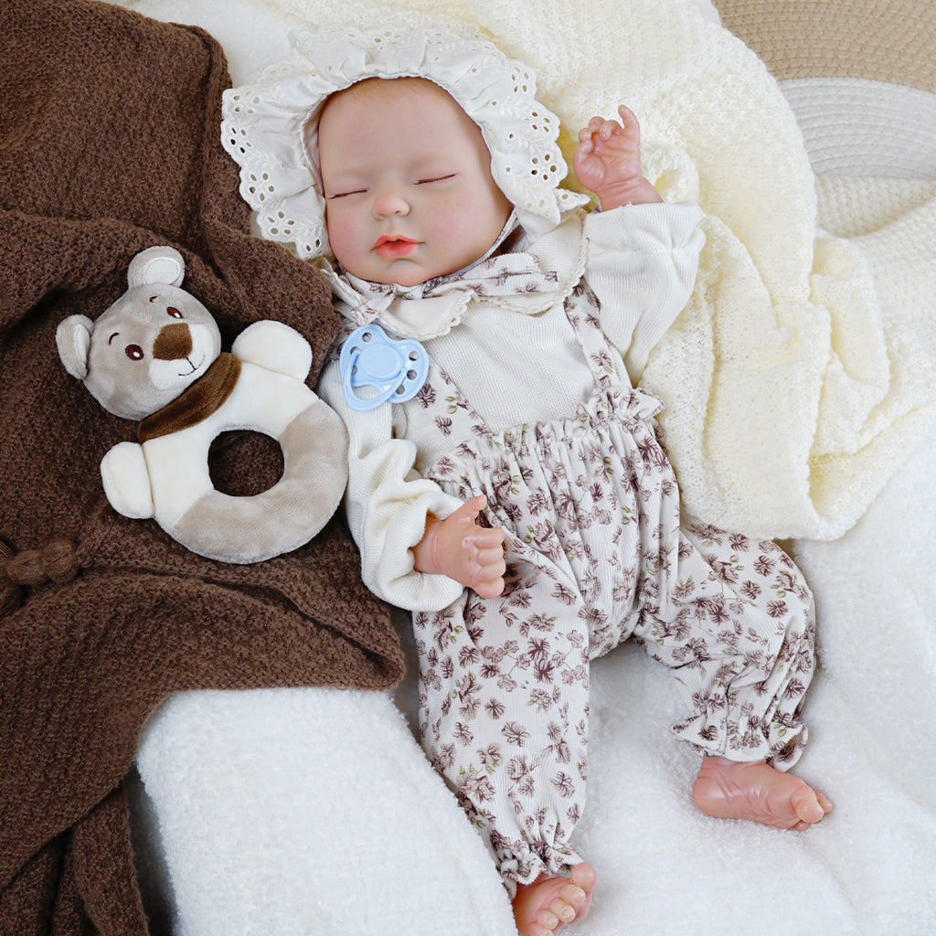 New 43cm soft rubber newborn doll, simulation baby newborn girl, dressable reborn doll, soft touch toy gift