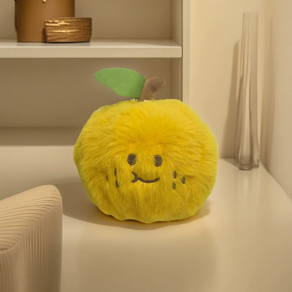 Peelable Orange Plush Keychain - Sensory Fidget Toy with Bead Chain, Cute Desk Decor & Gift