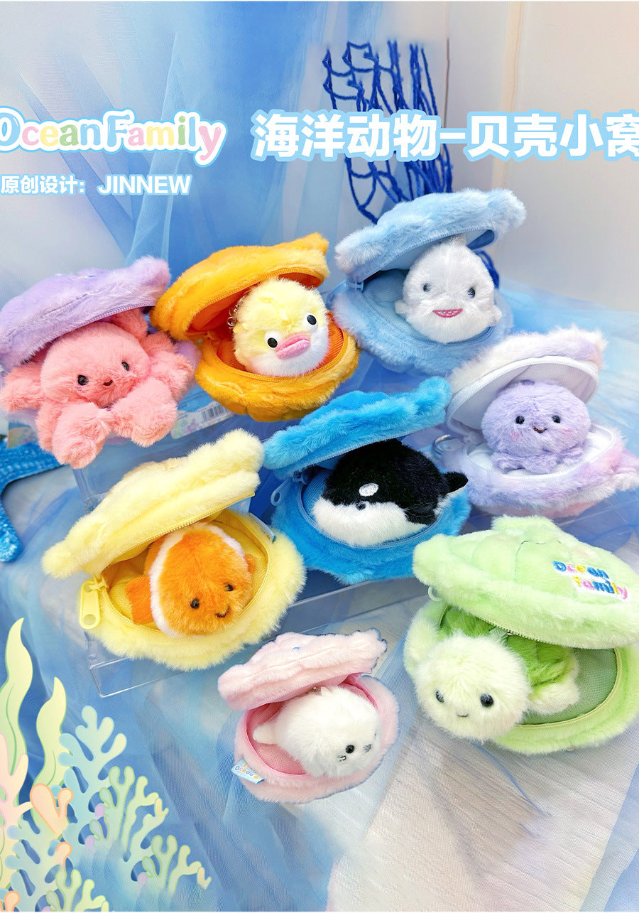 Magical Seashell Keychain - Open to Reveal a Secret Sea Creature Inside, Ocean Family Surprise Toy