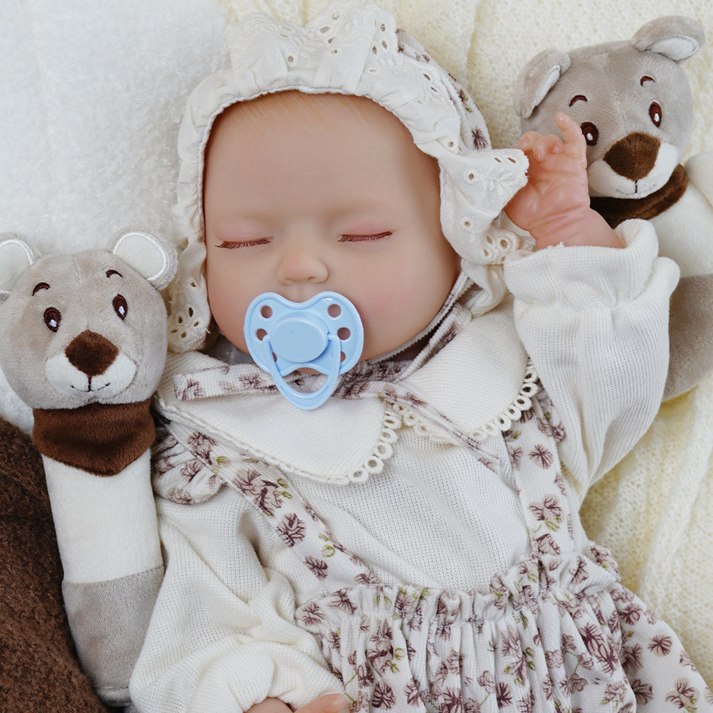 New 43cm soft rubber newborn doll, simulation baby newborn girl, dressable reborn doll, soft touch toy gift