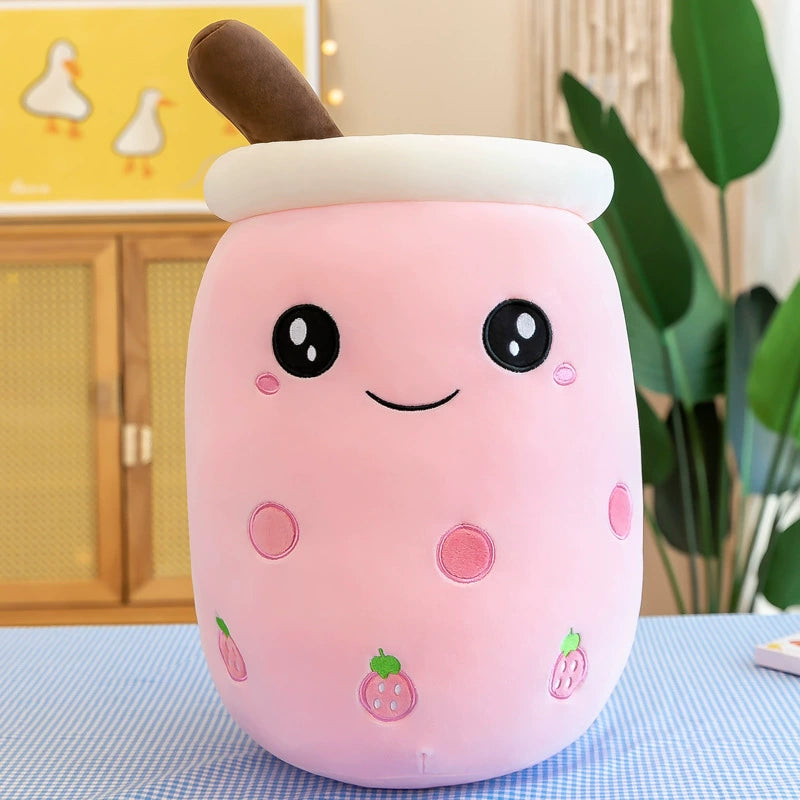 Boba Milk Tea Plushie Cup - Sip & Cuddle Huggable Pillow, Cute Squishy Toy for Girls & Kids