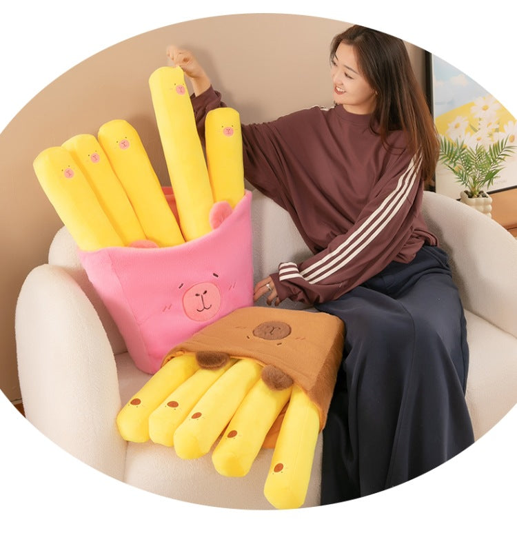 Fry-bara Plush Toy - French Fry Pouch with Goofy Capybara, Hilarious Couch Companion & Gift