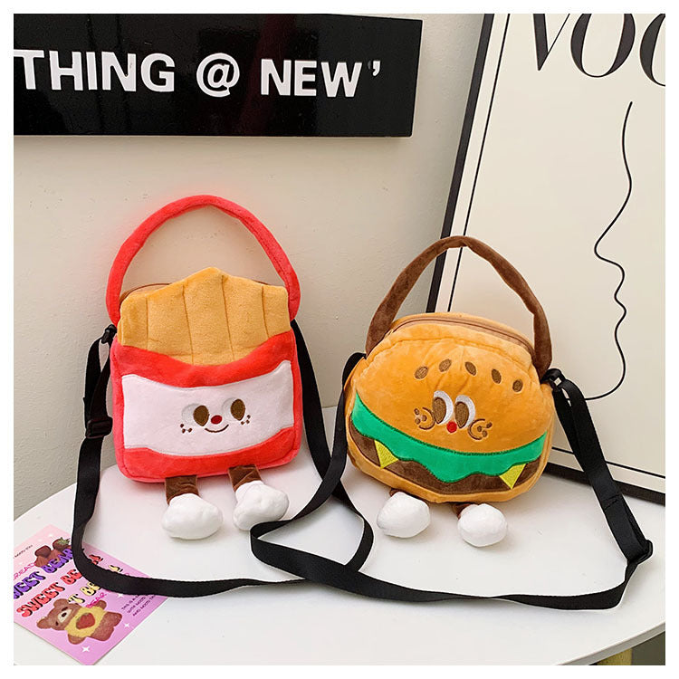Too cute! Hamburger, French Fries, and Coke Plush Bag | Soft and cute shoulder bag for girls | Custom orders available at competitive prices